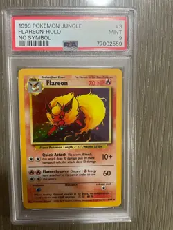 PSA 9 MINT 1999 Pokemon Jungle Flareon #3 HOLO (No Symbol) - Image 3