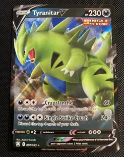 2021 Pokemon TCG SWSH Battle Styles Tyranitar V Ultra Rare Holo 97/163 NM - Image 2