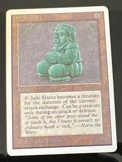 Magic the Gathering MTG Unlimited Jade Statue LP-  (Beta Bob) - Image 1