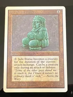 Magic the Gathering MTG Unlimited Jade Statue LP-  (Beta Bob) - Image 1