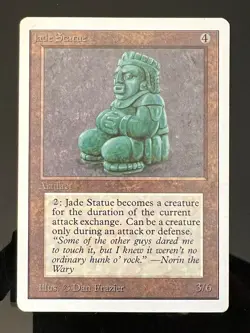 Magic the Gathering MTG Unlimited Jade Statue LP+  (Beta Bob) - Image 1