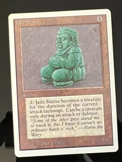 Magic the Gathering MTG Unlimited Jade Statue LP+  (Beta Bob) - Image 1