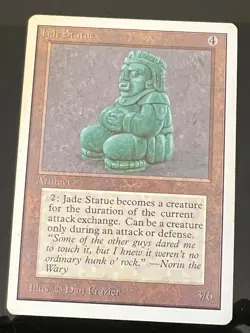 Magic the Gathering MTG Unlimited Jade Statue LP  (Beta Bob) - Image 1