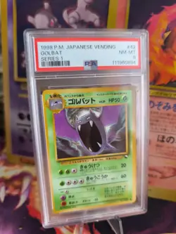Pokemon Card Japanese Vending expansion sheet 1998 glossy PSA 8 Golbat - Image 1