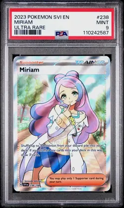 2023 Pokemon Scarlet Violet MIRIAM Trainer Ultra Rare 238/198 PSA 9 MINT SVI EN - Image 1