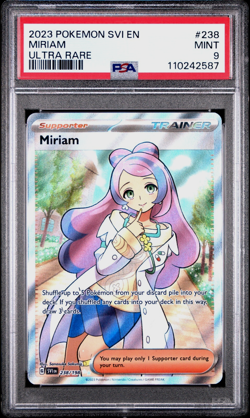 2023 Pokemon Scarlet Violet MIRIAM Trainer Ultra Rare 238/198 PSA 9 MINT SVI EN - Image 3