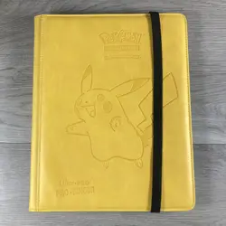 2019 Ultra Pro Yellow Pikachu PRO-Binder, Leather, 9 Pocket Pokemon TCG - Image 1