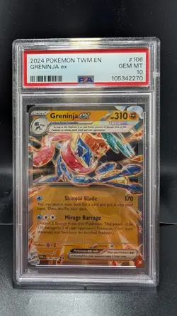 ⭐Greninja EX⭐ 106/167 Double Rare Pokemon TCG S&V Twilight Masquerade 💎PSA 10💎 - Image 1