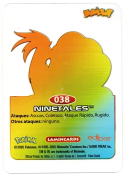 NINETALES #038 LAMINCARD POKEMON LAMINCARDS COLLECTION 2005 EDIBAS (USED) - Image 4
