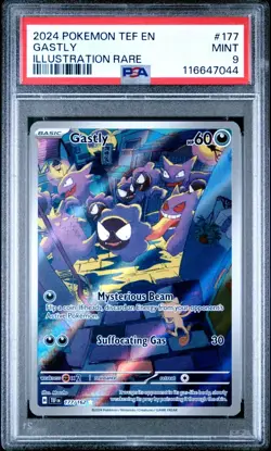 PSA 9 - 2024 POKEMON TEF EN-TEMPORAL FORCES 177 GASTLY ILLUSTRATION RARE (EN) - Image 1