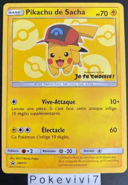 Pokemon Card PIKACHU DE SACHA SM111 PROMO Sun and Moon SL FR NEW - Image 1