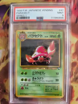 Pokemon Card Japanese Vending expansion sheet 1998 glossy PSA 9 Parasect Parasek - Image 2