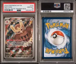 PSA 10 GEM MINT Pokemon Noctowl Black Star Promo #141 Pokemon Center Stamped - Image 3