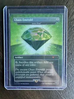 MTG Sonic x Secret Lair Chaos Emerald (Lotus Petal) Green 7031 - Foil - NM - Image 1