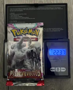 *HEAVY* Pokémon TCG Paldea Evolved Booster Pack Weighing at 22.37g - Image 1