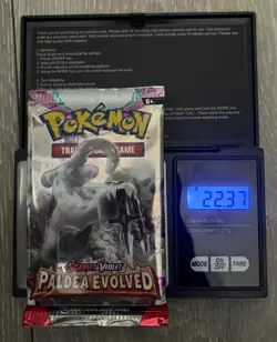 *HEAVY* Pokémon TCG Paldea Evolved Booster Pack Weighing at 22.37g - Image 3