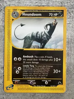Vintage Pokemon Card TCG Skyridge Houndoom Non Holo Rare 12/144 LP - Image 3