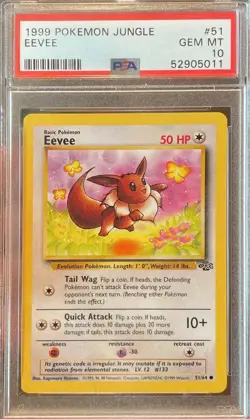 1999 Pokemon Jungle Eevee PSA 10 WOTC Vintage #51 - Image 1