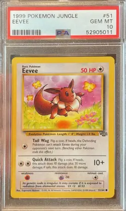 1999 Pokemon Jungle Eevee PSA 10 WOTC Vintage #51 - Image 3