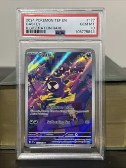 Pokemon Gastly Temporal Forces Illustration Rare #177 PSA 10 Gem Mint - Image 1