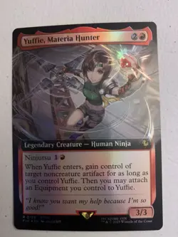 MTG Final Fantasy Yuffie, Materia Hunter R 0158 (Extended Art) FOIL RARE NM - Image 3