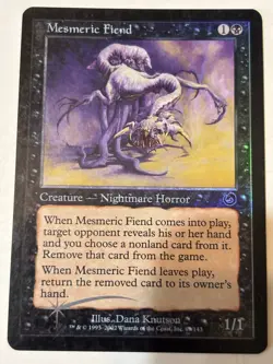 1X   Torment MTG FOIL Mesmeric Fiend Vintage Magic 2002 - Image 1