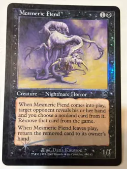 1X   Torment MTG FOIL Mesmeric Fiend Vintage Magic 2002 - Image 3
