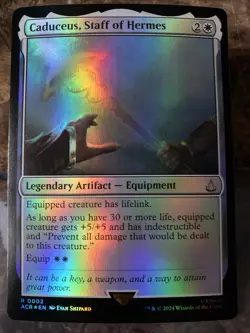 MTG TCG Assassins Creed Caduceus, Staff of Hermes 0002 FOIL Rare - Image 1