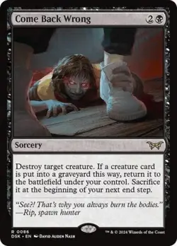 Come Back Wrong (0086) -Foil Light Play MTG Duskmourn: House of Horror - Image 1