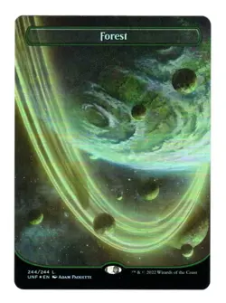 MTG - Forest (244) - Borderless Foil - Unfinity - NM - Image 1
