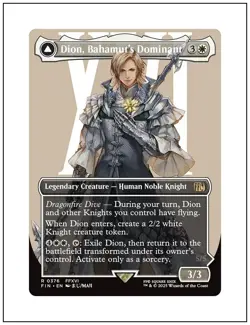 1x Dion, Bahamut's Dominant, Borderless Art, Final Fantasy, MTG NM - Image 1