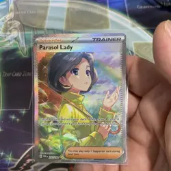 Parasol Lady 255/182 Sv04: Paradox Rift Holo SIR Pokémon TCG Card NM Condition - Image 6