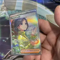 Parasol Lady 255/182 Sv04: Paradox Rift Holo SIR Pokémon TCG Card NM Condition - Image 8