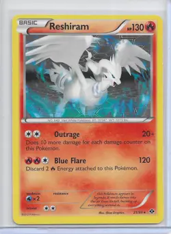 Pokémon Next Destinies TCG Reshiram Card # 21/99 Basic - Image 1