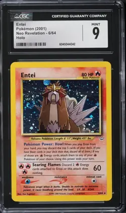 CGC 9 Entei Holo Rare Neo Revelation 2001 Pokemon Card #6 - Image 1