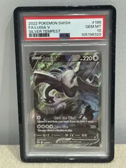 Lugia V PSA 10 – Full Art 186/195 Silver Tempest GEM MINT Pokémon SWSH Card - Image 1