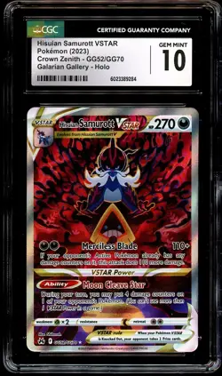 CGC 10 GEM MINT Hisuian Samurott VSTAR GG52/GG70 HOLO Pokemon Card 284 - Image 2