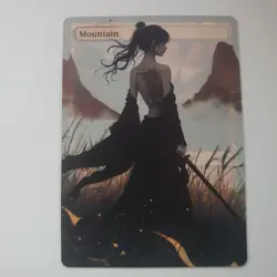 Altered Art MTG Card - Mountain - Onna- Bugeisha Girl - artealterada - Image 1