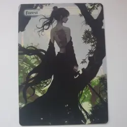 Altered Art MTG Card - Forest - Onna- Bugeisha Girl - artealterada - Image 1