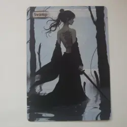 Altered Art MTG Card - Swamp - Onna- Bugeisha Girl - artealterada - Image 2