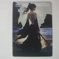 Altered Art MTG Card - Island - Onna- Bugeisha Girl - artealterada - Image 1