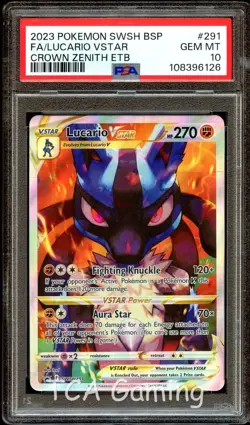 PSA 10 GEM MINT Lucario VSTAR SWSH291 FULL ART Elite HOLO PROMO Pokemon Card 126 - Image 4