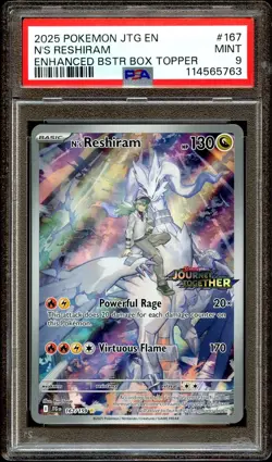 PSA 9 MINT N's Reshiram 167/159 ENHANCED BOX TOPPER Holo PROMO Pokemon Card 763 - Image 2
