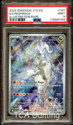 PSA 9 MINT N's Reshiram 167/159 ILLUSTRATION RARE HOLO Pokemon Card 764 - Image 1