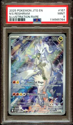 PSA 9 MINT N's Reshiram 167/159 ILLUSTRATION RARE HOLO Pokemon Card 764 - Image 2