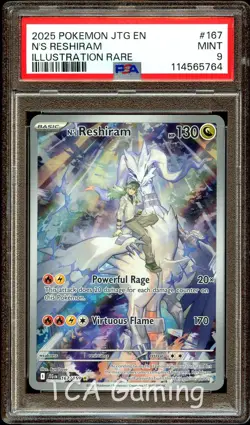 PSA 9 MINT N's Reshiram 167/159 ILLUSTRATION RARE HOLO Pokemon Card 764 - Image 4