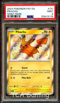 PSA 9 MINT Pikachu 131/091 SHINY HOLO RARE Paldean Fates Pokemon Card 119 - Image 4