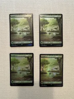 4x Forest Foil Full Art L0308 Final Fantasy MTG Magic the Gathering NM - Image 2
