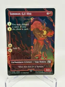Borderless SUMMON: G.F. IFRIT mtg NM-M Final Fantasy Foil - Image 3