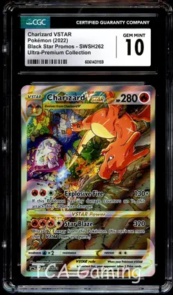 CGC 10 GEM MINT Charizard VSTAR SWSH262 FULL ART PROMO SWSH 262 Pokemon Card 159 - Image 1